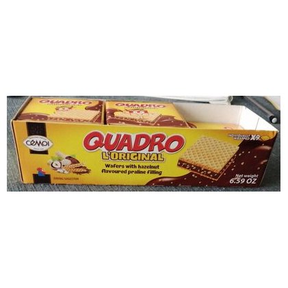 Quadro вафли с начинкой какао и фундук, 187 г
