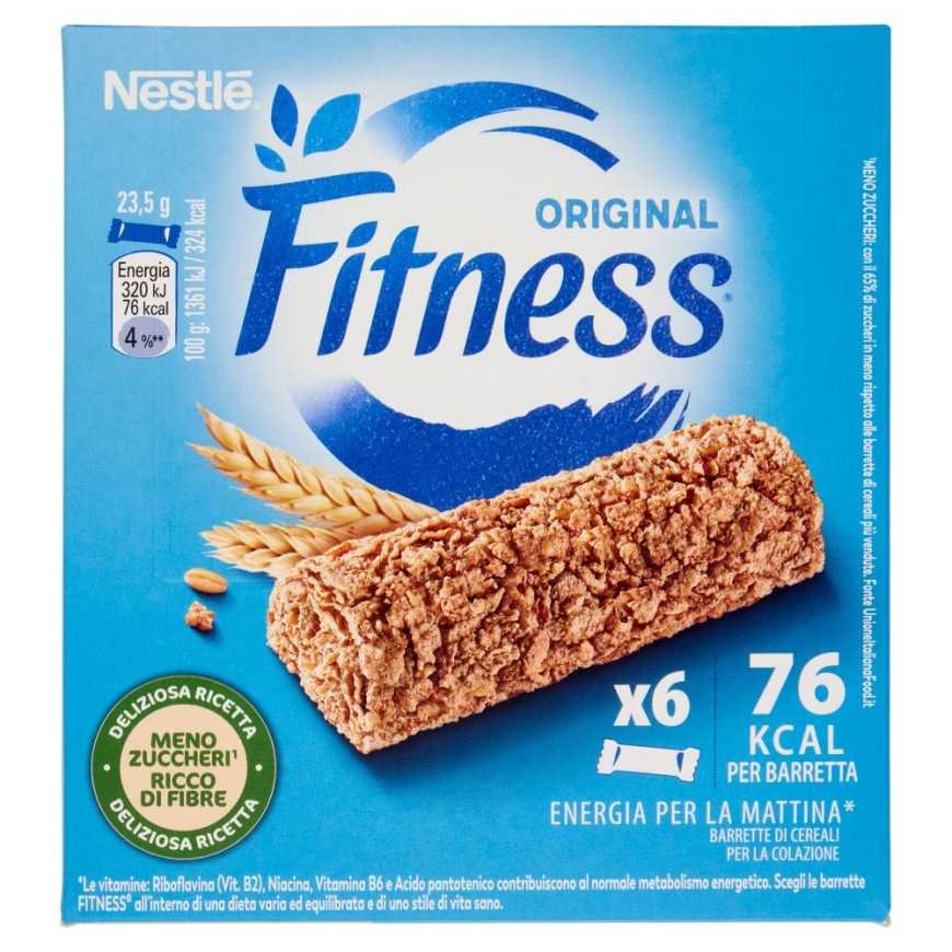 Nestle' Fitness Naturale whole grain cereal bars, 6 × 23.5 g