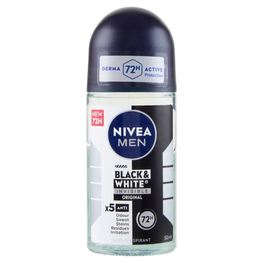 Nivea Men дезодорант роллер Invisible Black & White, 50 мл