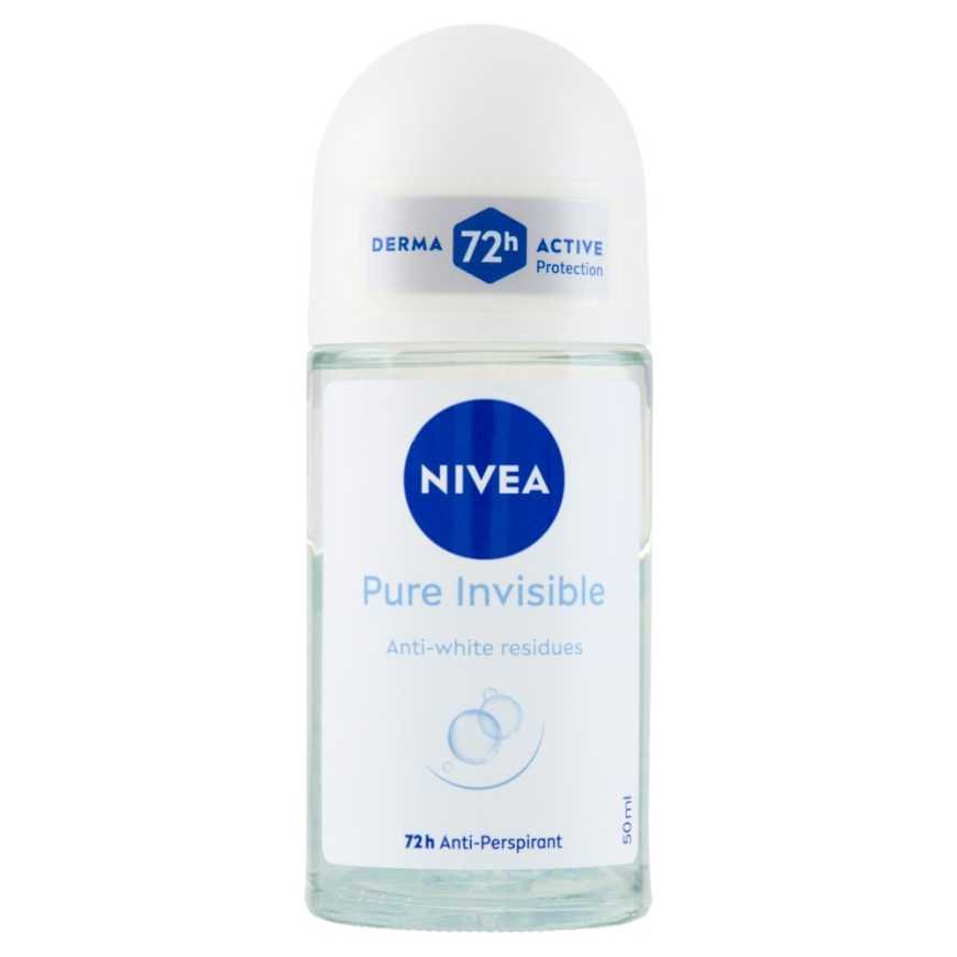 Nivea pure invisible roll-on deodorant, 50 ml