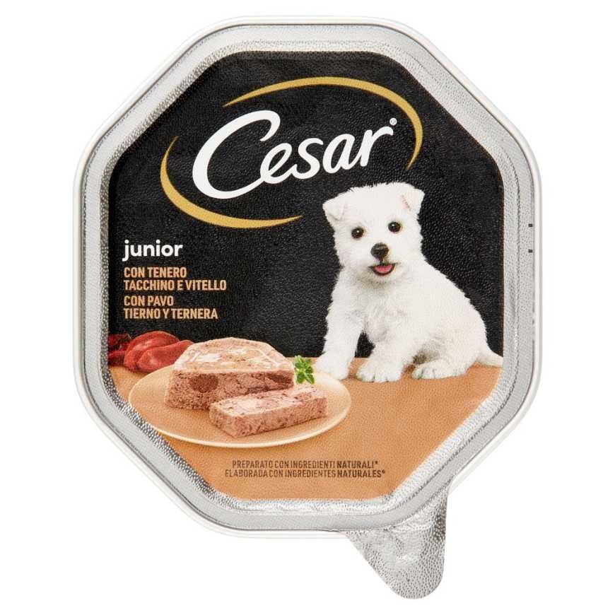 Cesar Junior puppy food with veal and turkey, 150 g