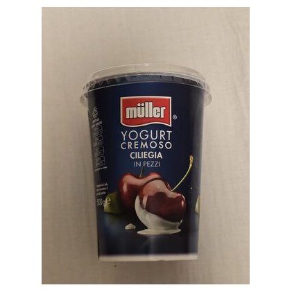 Müller кремовый йогурт с кусочками вишни, 500 г