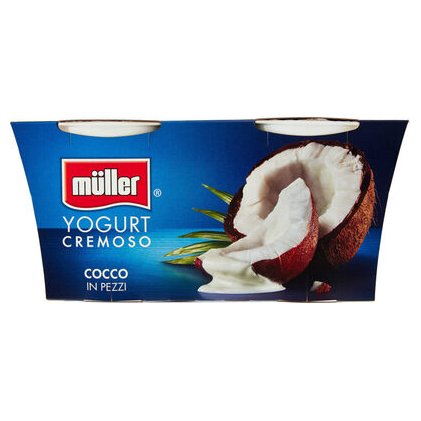 Müller кремовый йогурт с кусочками кокоса, 2x125 г