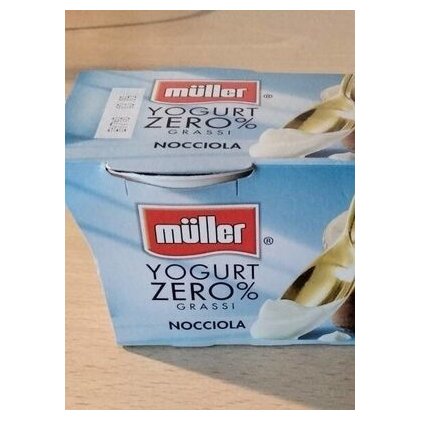 Müller обезжиренный йогурт 0% со вкусом фундука, 2х125 г