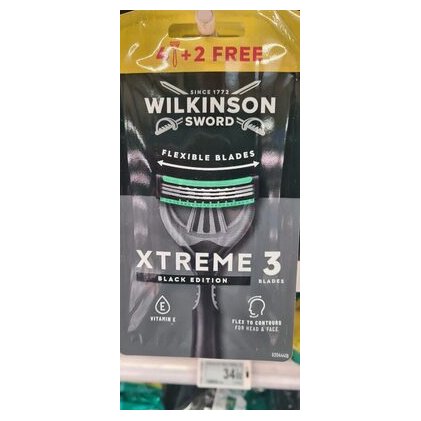Wilkinson Extra 3 Black одноразовые бритвы, 6 шт.