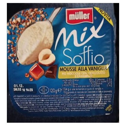 Müller Mix Soffio йогурт с ванильным муссом, 120 г
