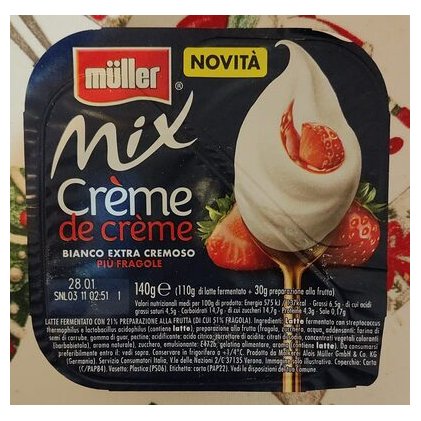 Müller Mix Crème de Crème клубничный йогурт, 140 г