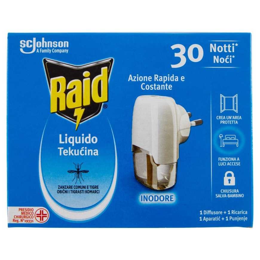 Raid электрофумигатор с жидким средством от комаров на 30 ночей, база