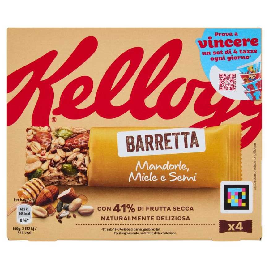 Kellogg’s батончики с миндалем, медом и семенами, 4 × 32 г