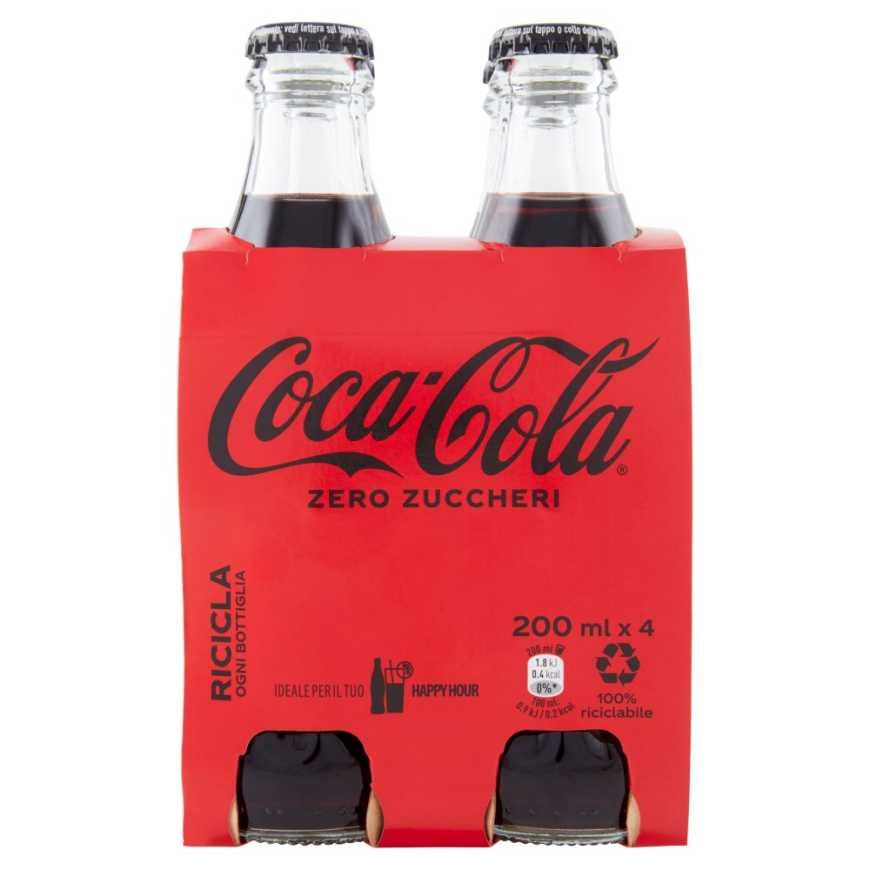 Coca-Cola Zero soft drink, 4 × 0.2 l