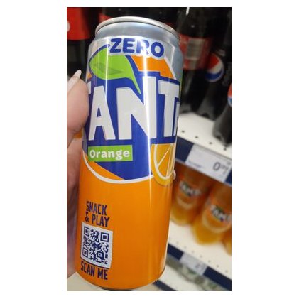Fanta Orange Zero soft drink sugar free, 330 ml