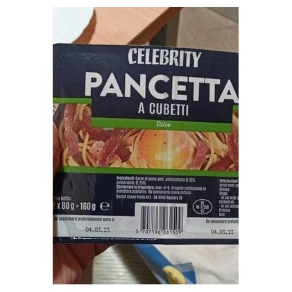 Celebrity панчетта сладкая кубиками, 160 г