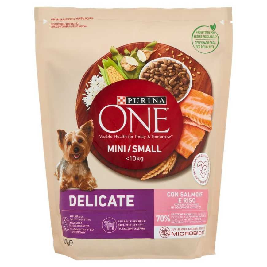 Purina One Mini dry dog food with salmon and rice, 800 g