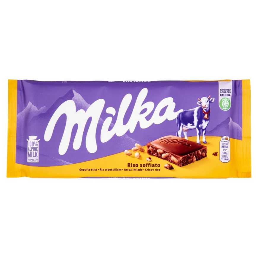 Milka Шоколад с воздушным рисом, 100 г