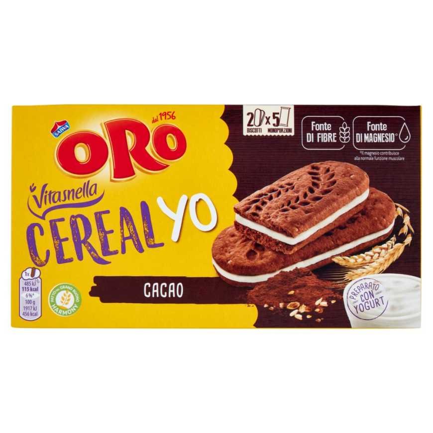 Oro Saiwa Злаковое печенье Vitasnella Cereal Yo с какао, 253 г
