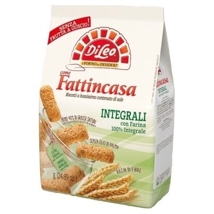 Di Leo печенье из цельнозерновой муки Fattincasa, 500 г