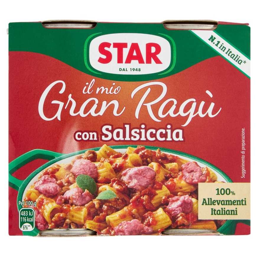 Star Соус мясной с колбасками сальсичча Granragu' Salsiccia, 2 шт. по 180 г