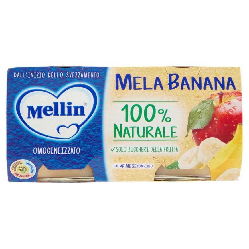 Mellin гомогенизированное пюре из яблока и банана, 2 шт. × 100 г