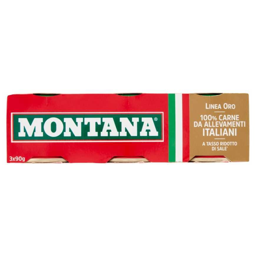 Montana Linea Oro мясо консервированное, 3 шт. × 90 г
