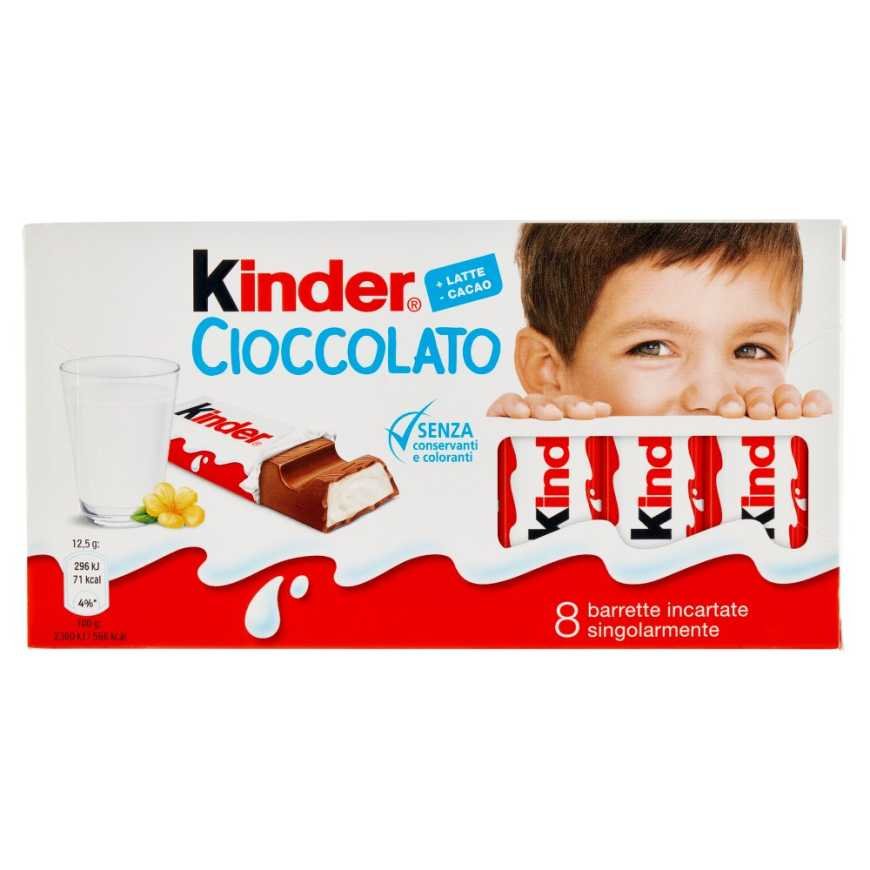 Kinder Cioccolato шоколадные батончики, 8 шт, 100 г
