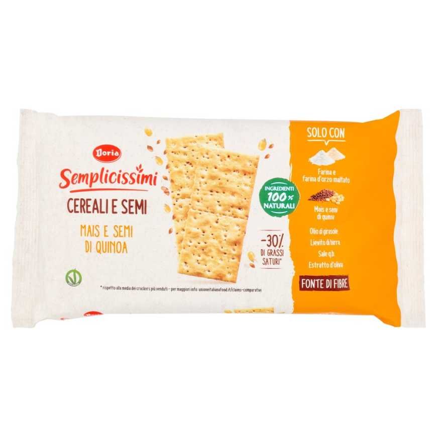Doria Крекеры Semplicissimi из кукурузы и семян киноа Mais e Semi di Quinoa, 245 г
