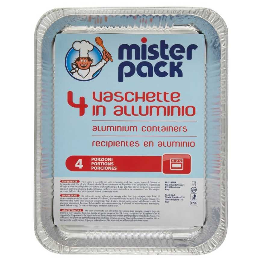 Mister Pack Контейнеры алюминиевые, 4 порции