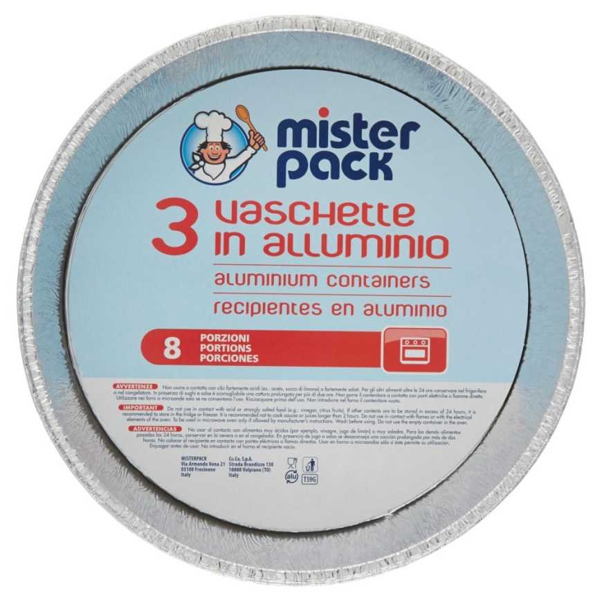 Mister Pack Контейнеры алюминиевые для торта без крышки, 3 шт.