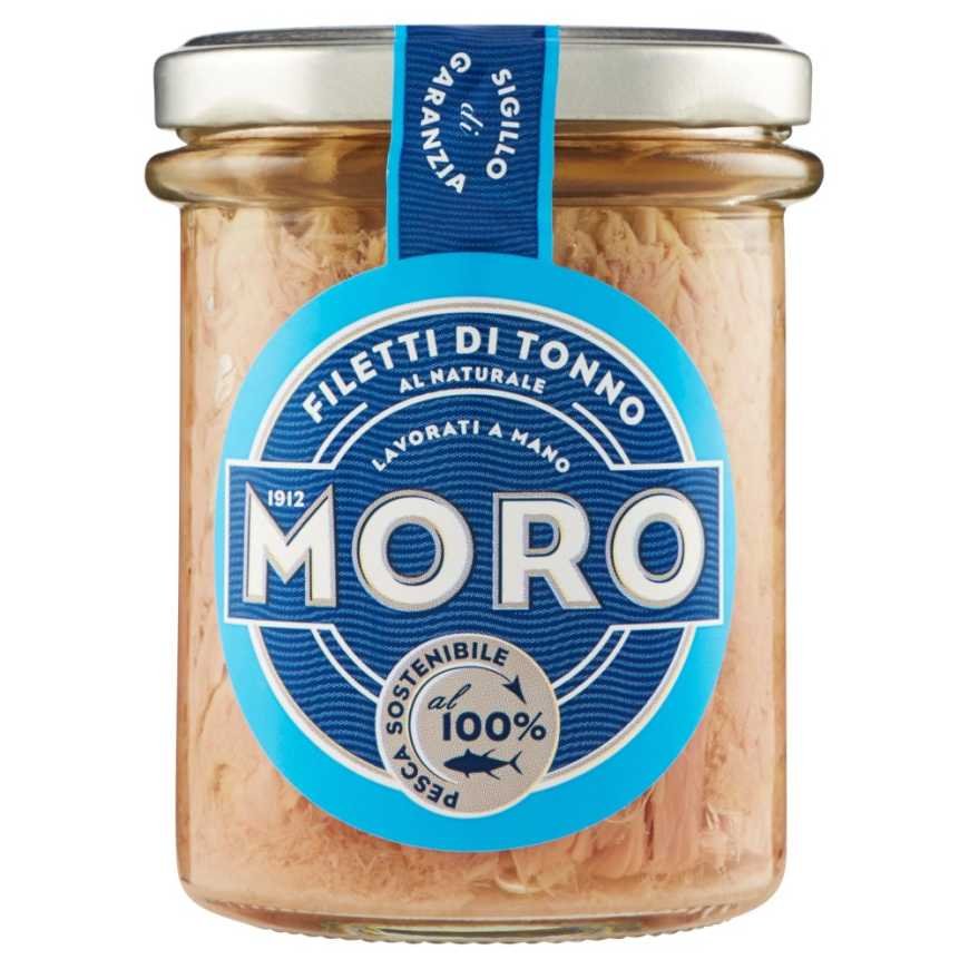 Moro Тунец в собственном соку в стеклянной банке, 190 г