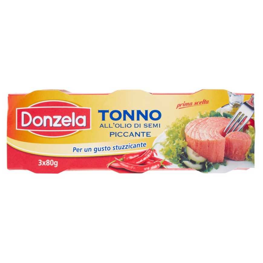 Donzela острой тунец в подсолнечном масле, 3 × 80 г