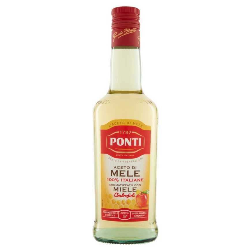Ponti Italian apple cider vinegar flavored with Ambrosoli honey, 500 ml