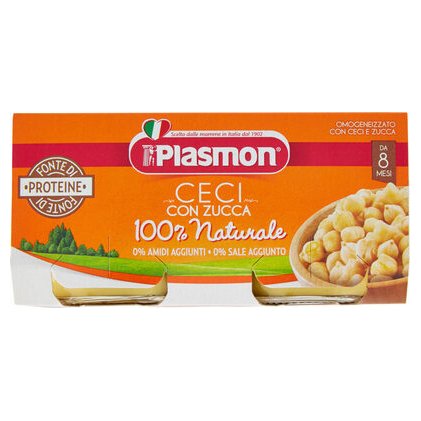 Plasmon пюре из бобовых нут и тыква, 2х80 г