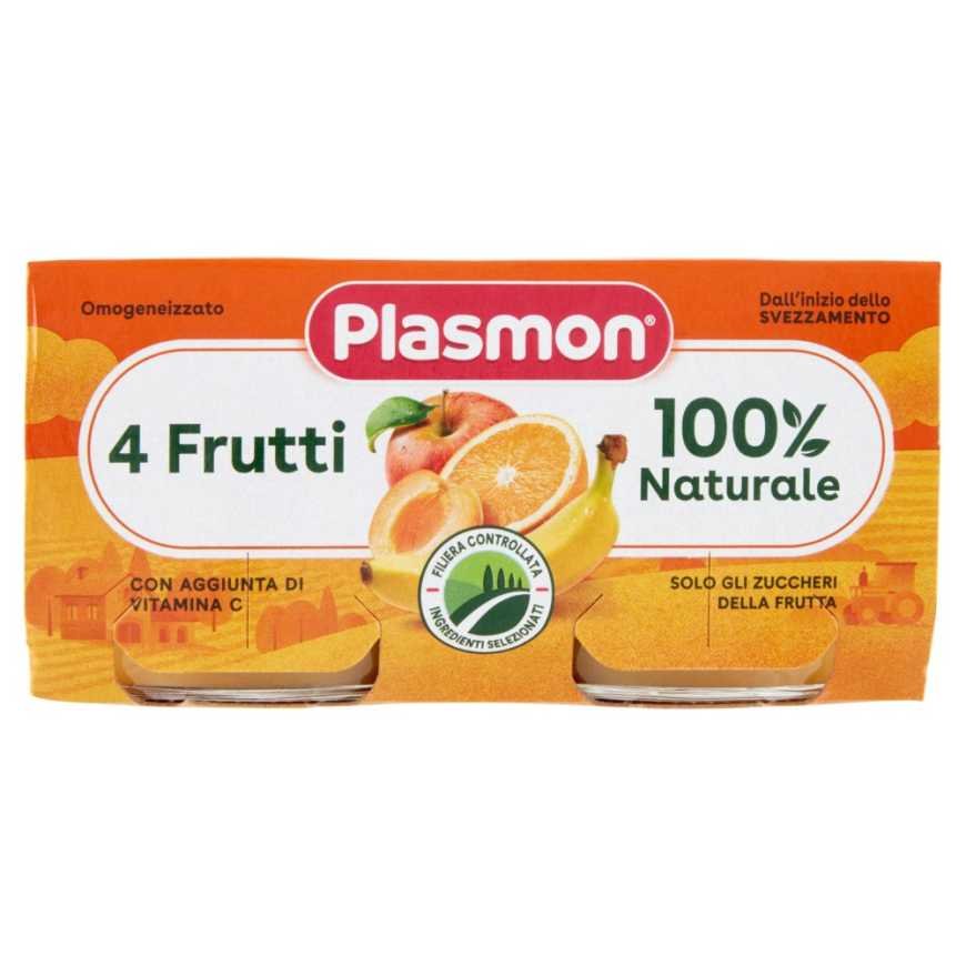 Plasmon гомогенизированное пюре из 4 фруктов, 2 × 104 г