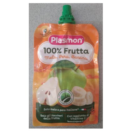 Plasmon Spremi & Gusta мультифруктовое пюре яблоко, груша, банан пауч, 100 г