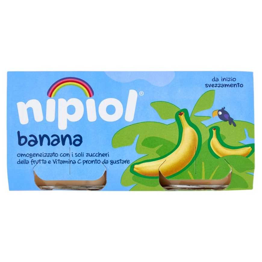 Nipiol гомогенизированное пюре банан и яблоко, 2 × 80 г