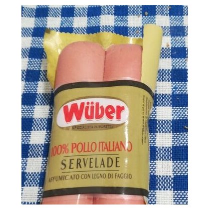 Wuber сервелатки из 100% итальянского куриного мяса, 180 г