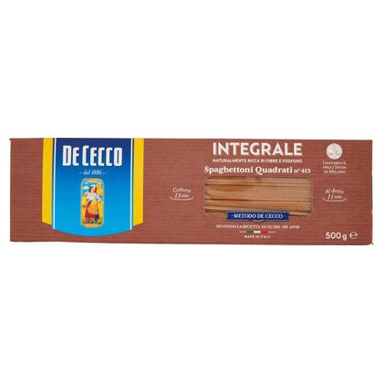De Cecco цельнозерновые квадратные спагетти, 500 г