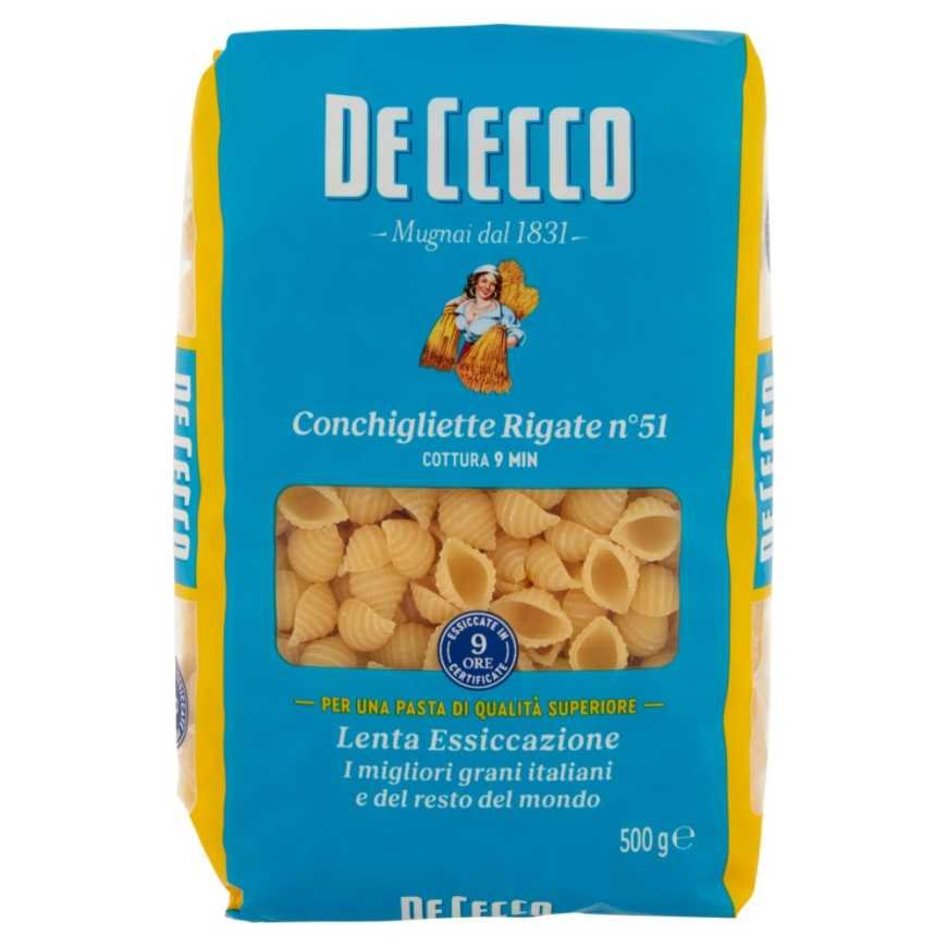 De Cecco Conchigliette Rigate n.51, 500 г