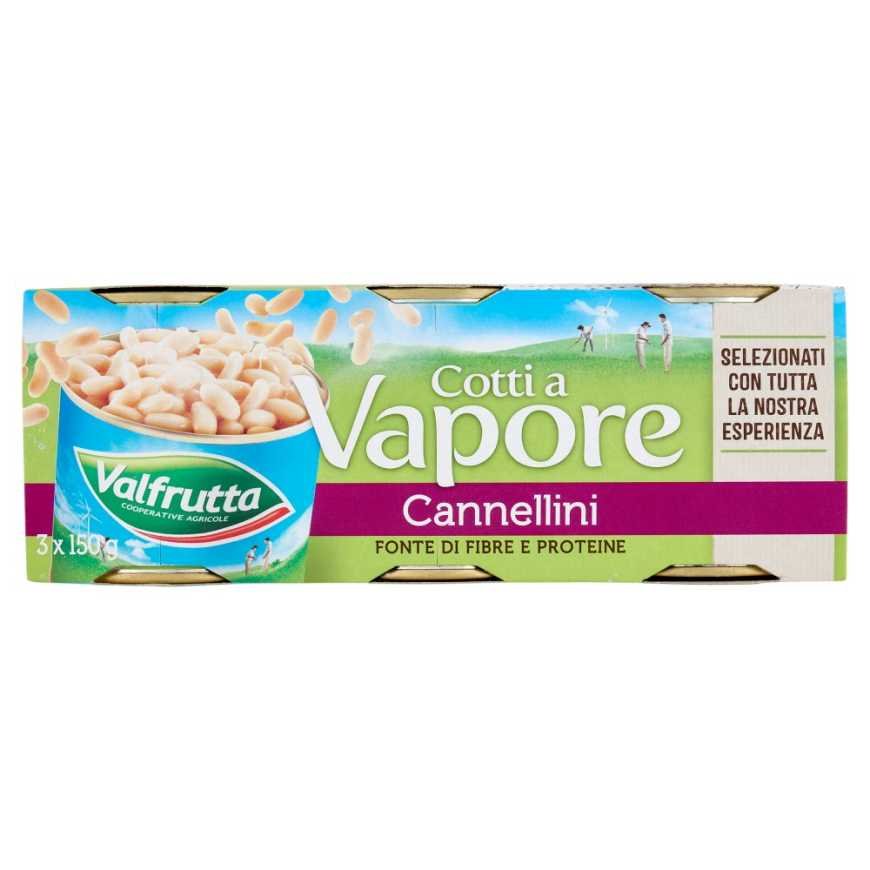 Valfrutta Фасоль каннеллини, приготовленная на пару, 3 × 150 г