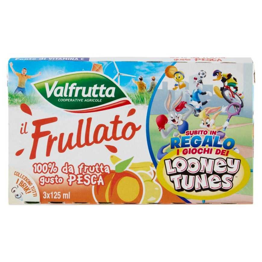 Valfrutta Персиковый смузи 100%, 3 × 125 мл