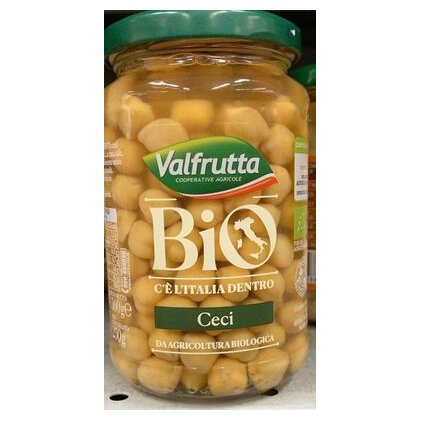 Valfrutta органический нут в стеклянной банке, 360 г