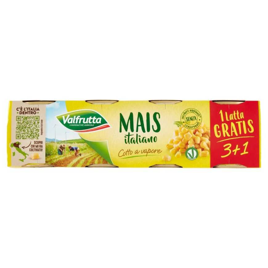 Valfrutta кукуруза итальянская приготовленная на пару, 4 × 160 г