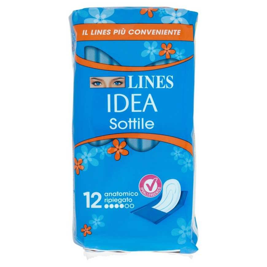 Lines Idea тонкие гигиенические прокладки складные анатомические, 12 шт