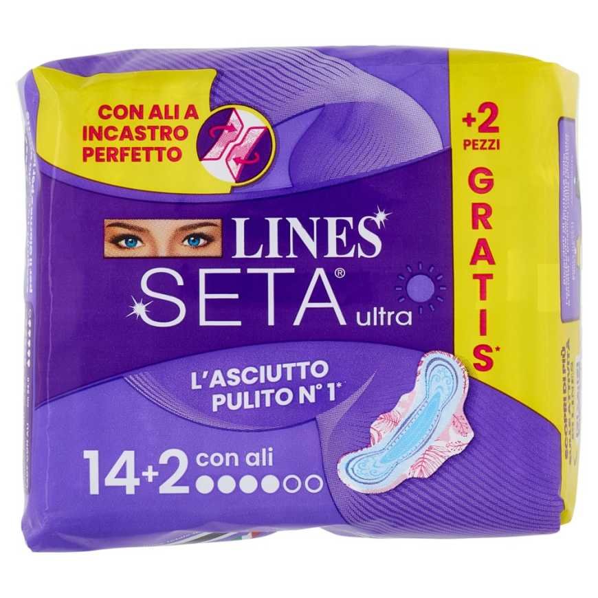 Lines Seta Ultra sanitary pads with wings, 14+2 pcs