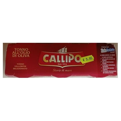 Callipo тунец в оливковом масле, жестяная банка, 3х70 г