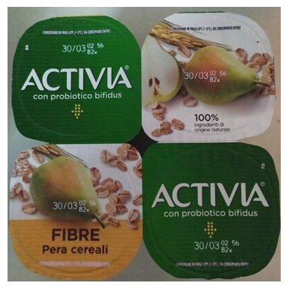 Activia Danone йогурт груша и злаки, 4х125 г