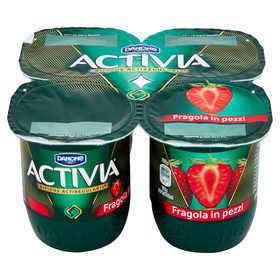 Activia Danone йогурт клубника, 4х125 г