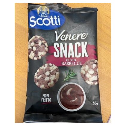 Riso Scotti рисовый снек из черного риса со вкусом барбекю Venere, 50 г