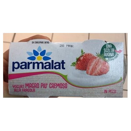 Parmalat обезжиренный клубничный йогурт 0,1%, 2х125 г