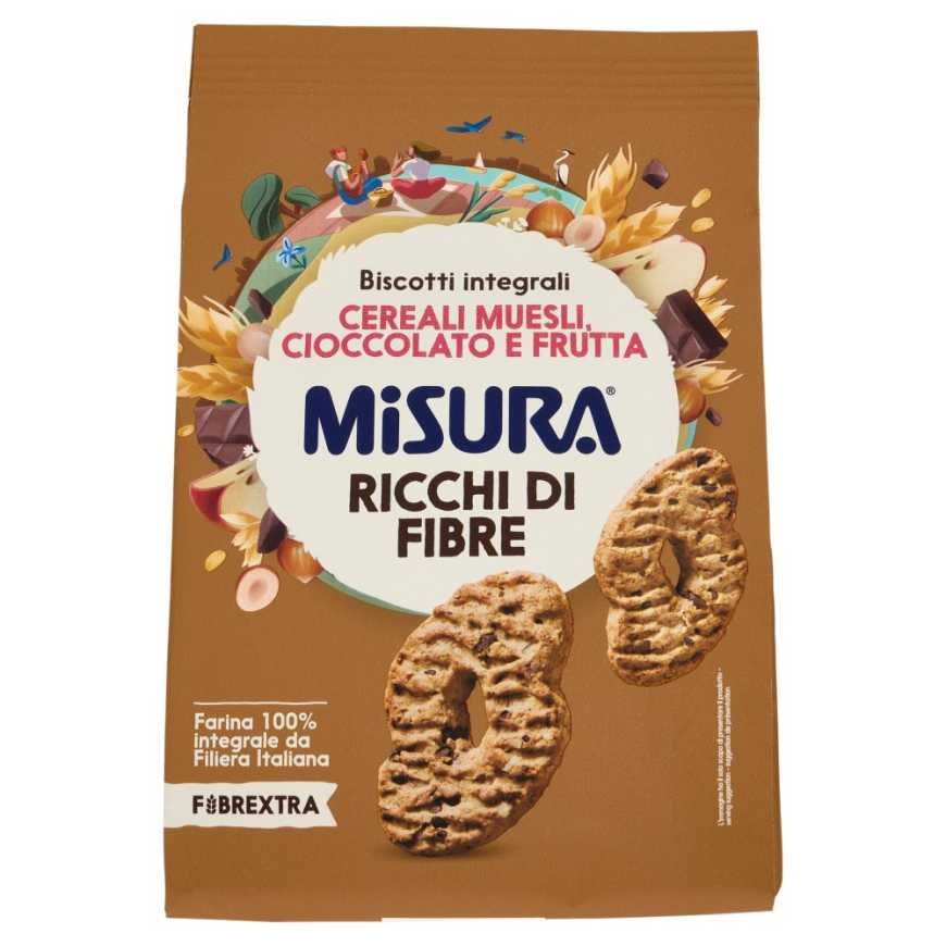 Misura печенье мюсли Fibrextra с злаками, шоколадом и фруктами, 230 г
