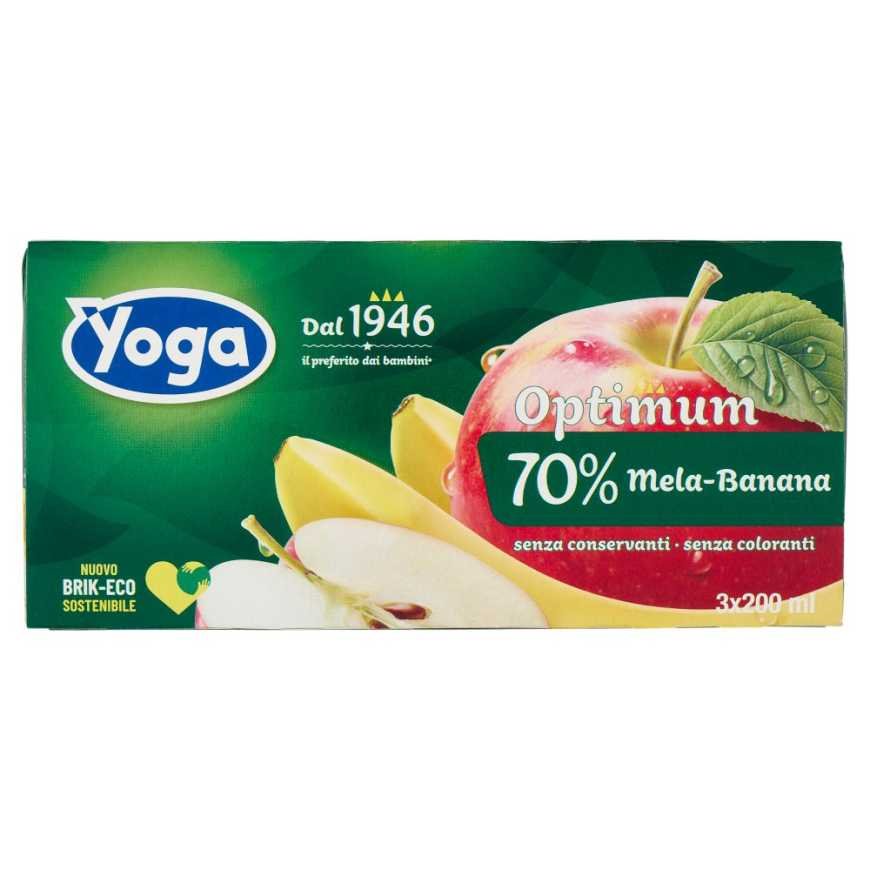 Yoga Succhi di Frutta Optimum 70% Сок яблоко и банан, 3 × 200 мл